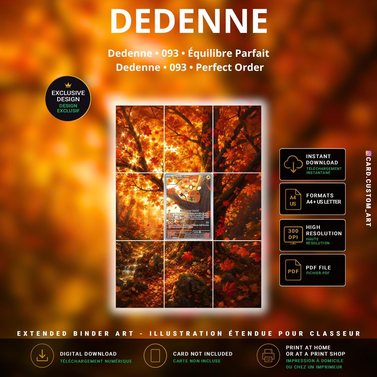 Dedenne 093 Équilibre Parfait / Illustration immersive pour binder JCC / Dedenne 093 Perfect Order / Immersive printable TCG 