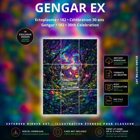 Ectoplasma ex 182  30e anniversaire Célébration / Art immersif pour binder JCC / Gengar ex 182 30th Anniversary Celebration /