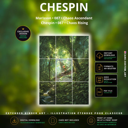 Marisson 087 Chaos Ascendant / Illustration immersive pour binder JCC / Chespin 087 Chaos Rising / Immersive printable TCG bi