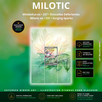 Milobellus ex 237 Étincelles Déferlantes / Illustration immersive pour binder JCC / Milotic ex 237 Surging Sparks / Immersive