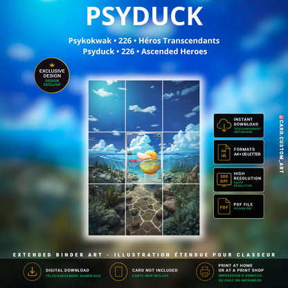 Psykokwak 226 Héros Transcendants / Illustration immersive pour binder JCC / Psyduck 226 Ascended Heroes / Immersive TCG bind