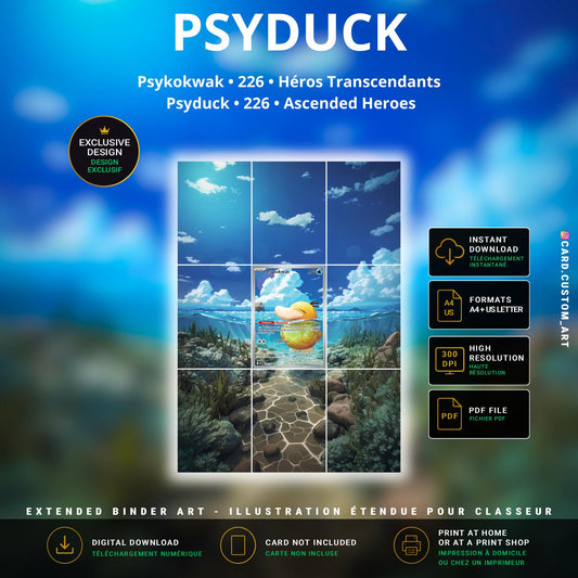 Psykokwak 226 Héros Transcendants / Illustration immersive pour binder JCC / Psyduck 226 Ascended Heroes / Immersive TCG bind