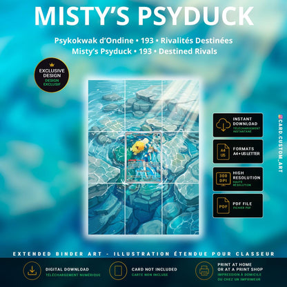 Psykokwak d’Ondine 193 Rivalités Destinées / Illustration immersive pour binder JCC / Misty’s Psyduck 193 Destined Rivals / T