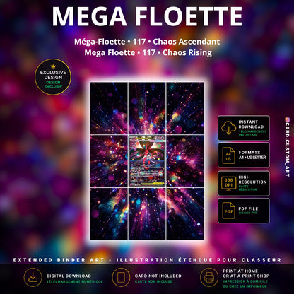 Mega-Floette ex 117 Chaos Ascendant / Illustration immersive pour binder JCC / Mega Floette ex 117 Chaos Rising / Immersive T