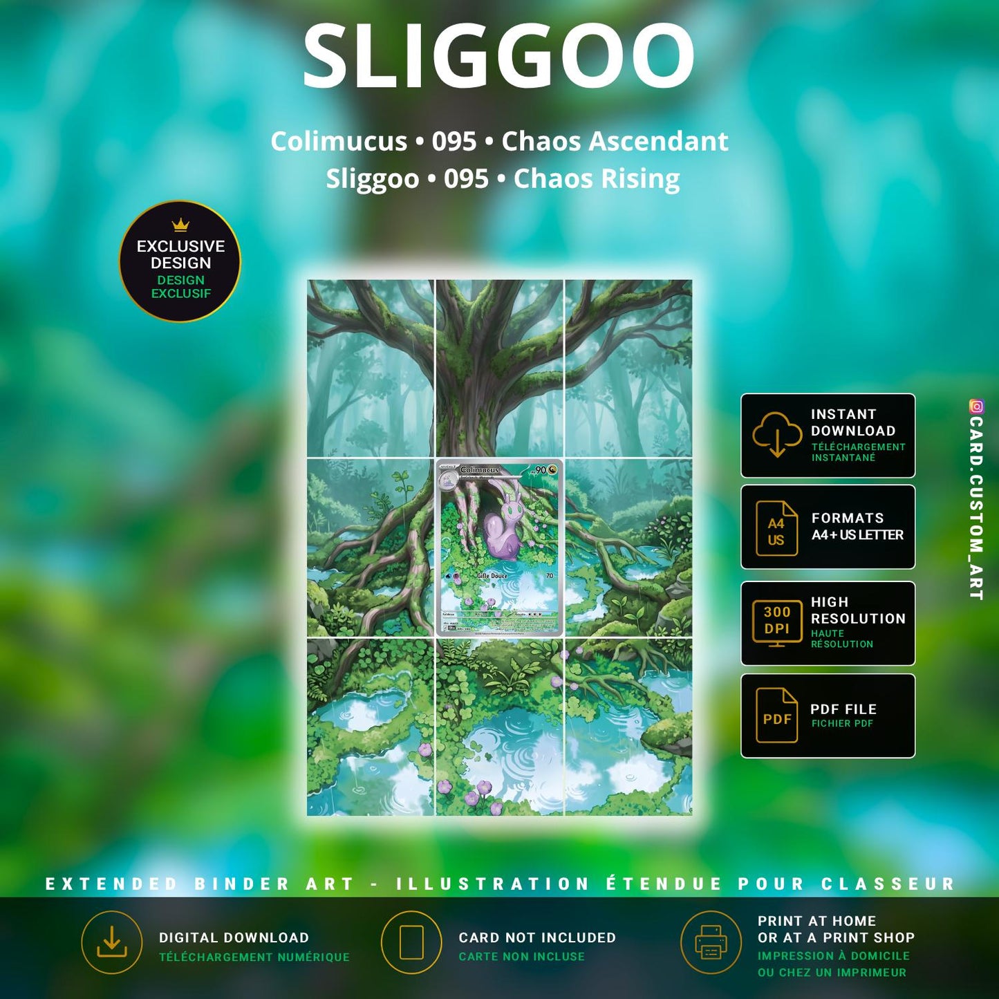 Colimucus 095 Chaos Ascendant / Illustration immersive pour binder JCC / Sliggoo 095 Chaos Rising / Immersive printable TCG b