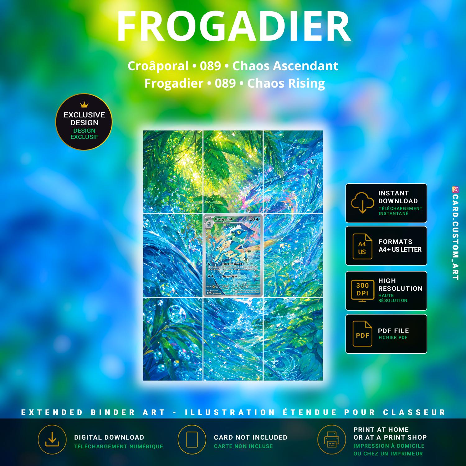 Croâporal 089 Chaos Ascendant / Illustration immersive pour binder JCC / Frogadier 089 Chaos Rising / Immersive printable TCG