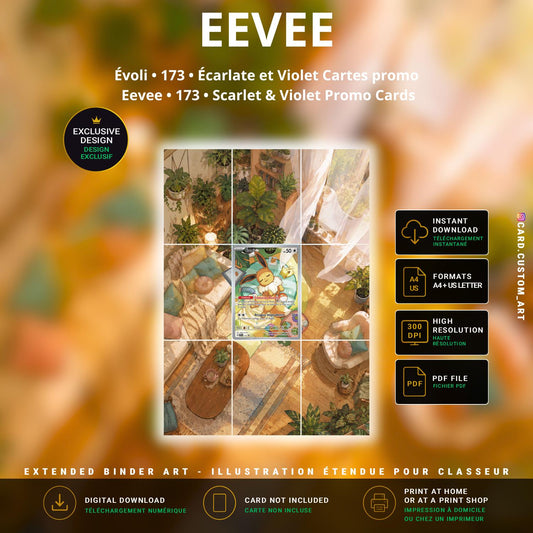 Évoli 173 Écarlate et Violet Cartes promo / Illustration immersive pour binder JCC / Eevee 173 Scarlet & Violet Promo Cards /