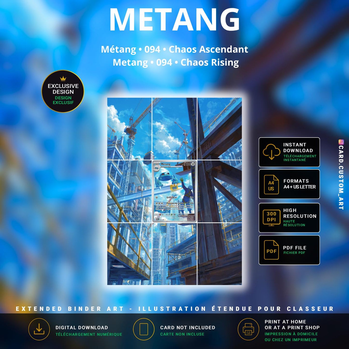Métang 094 Chaos Ascendant / Illustration immersive pour binder JCC / Metang 094 Chaos Rising / Immersive printable TCG binde
