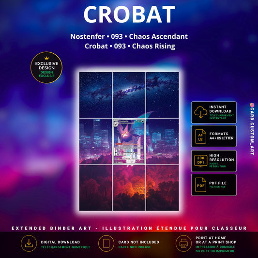 Nostenfer 093 Chaos Ascendant / Illustration immersive pour binder JCC / Crobat 093 Chaos Rising / Immersive printable TCG bi