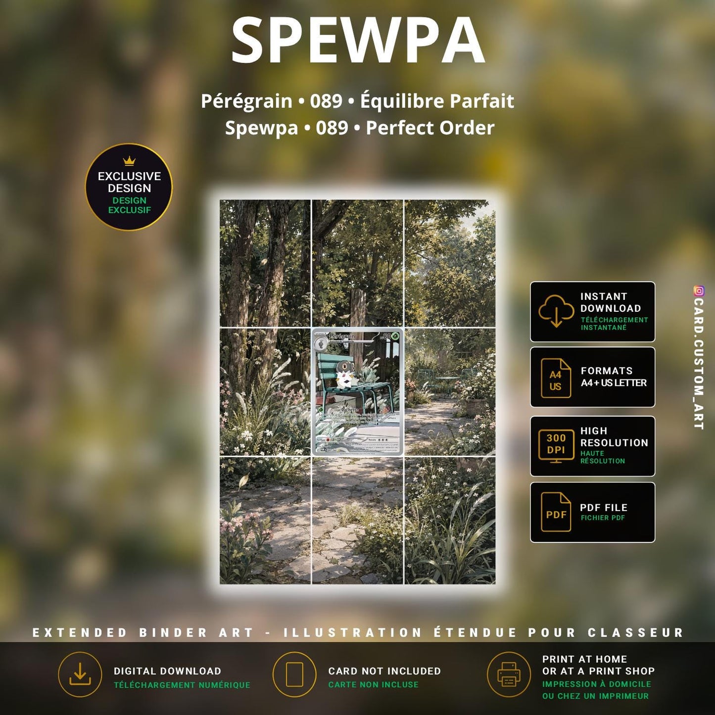 Pérégrain 089 Équilibre Parfait / Illustration immersive pour binder JCC / Spewpa 089 Perfect Order / Immersive printable TCG