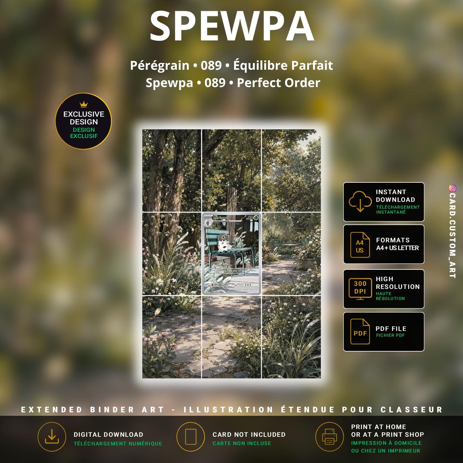 Pérégrain 089 Équilibre Parfait / Illustration immersive pour binder JCC / Spewpa 089 Perfect Order / Immersive printable TCG