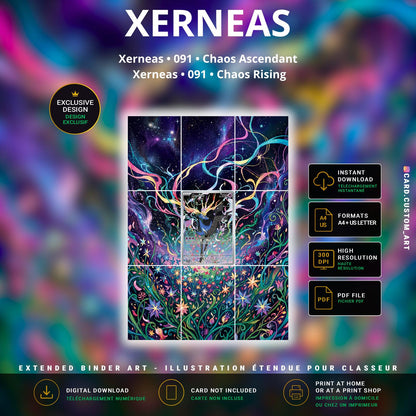 Xerneas 091 Chaos Ascendant / Illustration immersive pour binder JCC / Xerneas 091 Chaos Rising / Immersive printable TCG bin